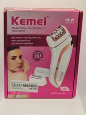 Kemei Hair Removal Machine With Foot Care Attachment Quick Gentle Epilation