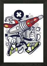 Cartoon Illustration 49 Framed Wall Art Poster Canvas Print Picture