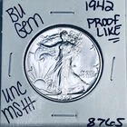 1942 BU GEM LIBERTY WALKING SILVER HALF UNC MS+++ U.S. MINT RARE COIN 8765
