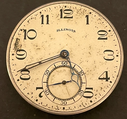 Antique 1918 Illinois Grade 274 Pocket Watch Movement Good Balance 12s 21j USA