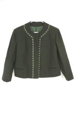 Rare Vintage The Piper Blazer by H E Shapiro 1955 Green Embroidery Wool