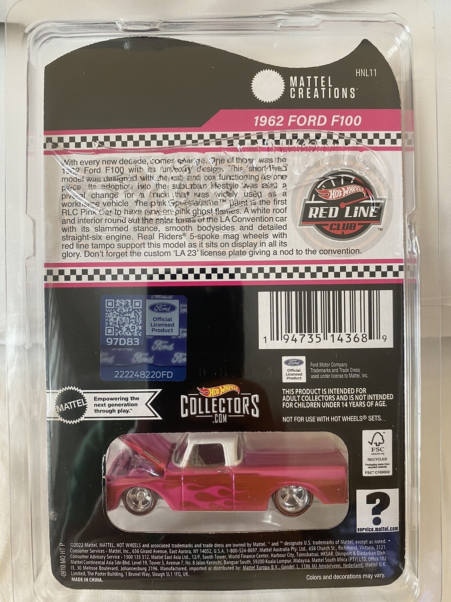 Hotwheels rlc f100 ford コンベンションモデル 🇺🇸Hot Wheels 2023 Convention Redline Club RLC 1962 Ford F