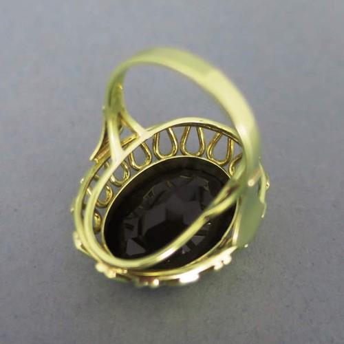 Ring in Gold mit großem Rauchtopas - Bild 8 von 9