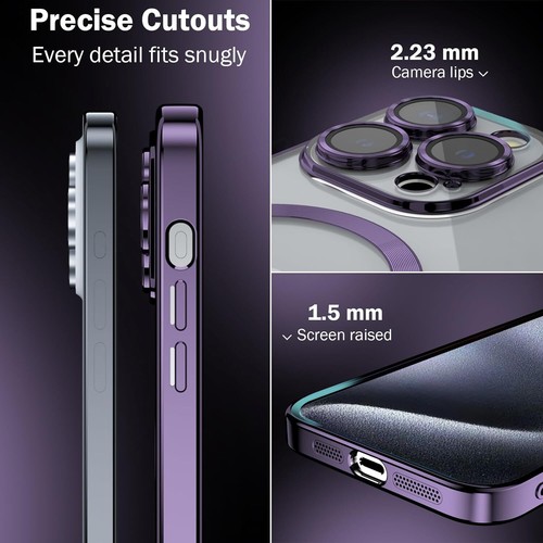 For iPhone MagSafe 16 15 14 13 12 11 Pro Max Case Clear Magnet Shockproof Cover - Picture 36 of 38