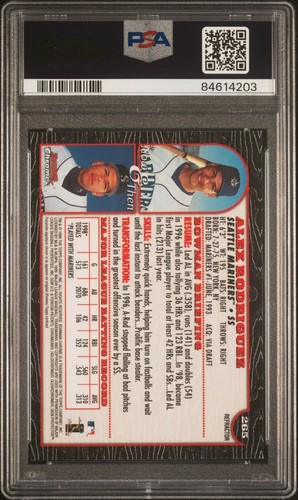1999 Bowman Chrome Refractor #265 Alex Rodriguez PSA 9 Mint Low Pop Mariners - Picture 2 of 2