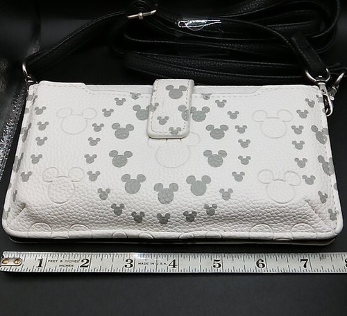 New Disney Parks Mickey Icon Gray Crossbody Wallet - Picture 8 of 8