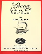 BEAVER-Rockwell 18" Jig-Scroll Saw JS-2100 Owner's & Parts Manual 1070