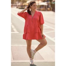 Daily Practice by Anthropologie Relaxed Tiered Mini Dress Short Sleeve S 277114