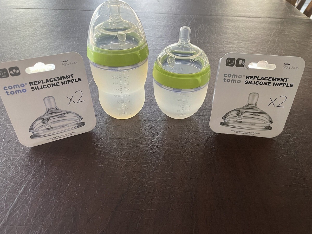 Comotomo LOT Natural Feel Baby Bottle Green Lot 150ml 250 ml Slow