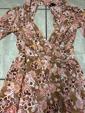 Max -ash Mini Dress Low Back Floral Brown Small