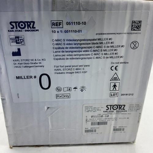 LOTTO DI 2 LARINGOSCOPIO USA E GETTA KARL STORZ 051110-01 LAMA VIDEO C-MAC S #0 - Foto 5 di 5