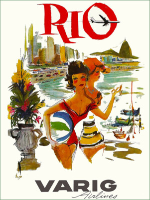 Vintage Rio de Janeiro Travel Poster Reproduction Metal Sign FREE SHIPPING