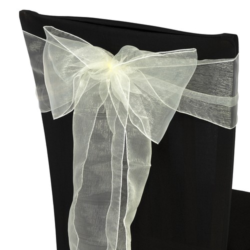 Silla de organza de boda fajas ancho lazo completo para decoración de fiesta 1x-100x - Imagen 114 de 391