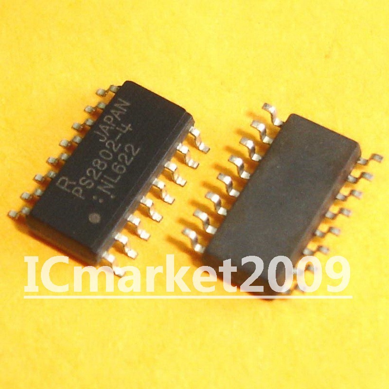 10 PCS PS2802-4 SOP-16 SMD Voltage Darlington Transistor Type Photocoupler Chip