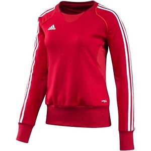 Adidas T12 Crew Women S Sweatshirt Red White Stripes Cotton Pullover Training Ebay