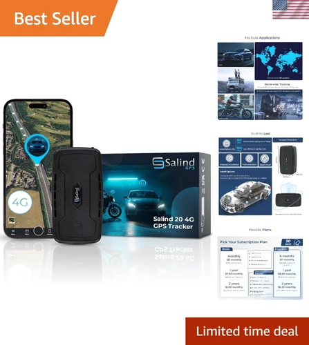 Real-Time GPS Tracker for Cars & Trucks - 180 Days Battery, Splash-Proof Design