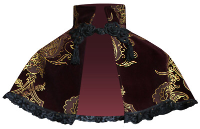 Steampunk Victorian Gothic Renaissance Costume Velvet Capelet Short Cape Collar
