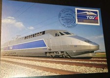  MAXIMUM TGV Atlantique Nantes 1989 France / TIMBRE N° 2607 Oblitération premier