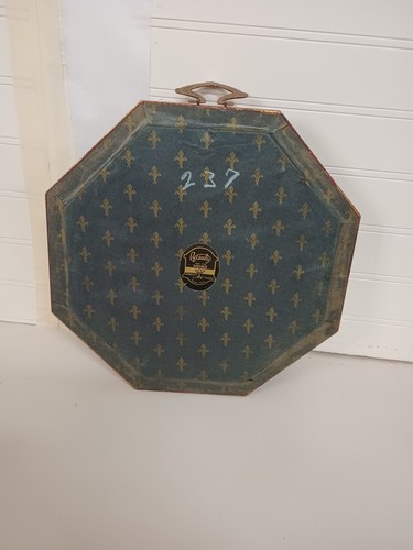 Victorian Octagon Shadow Box with Ceramic Inset of Book and Pictures - Picture 2 of 2