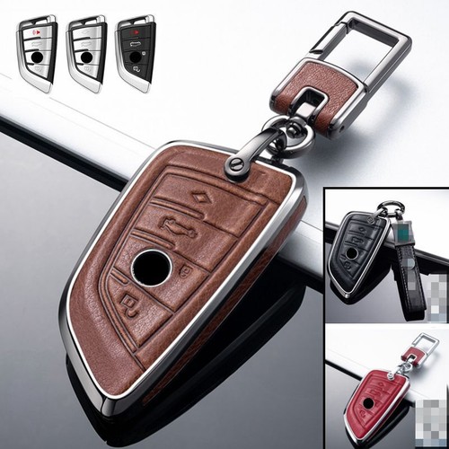 Zinc Alloy Leather Car Key Fob Case Cover For BMW 2 5 6 7 Series X1 X3 ...