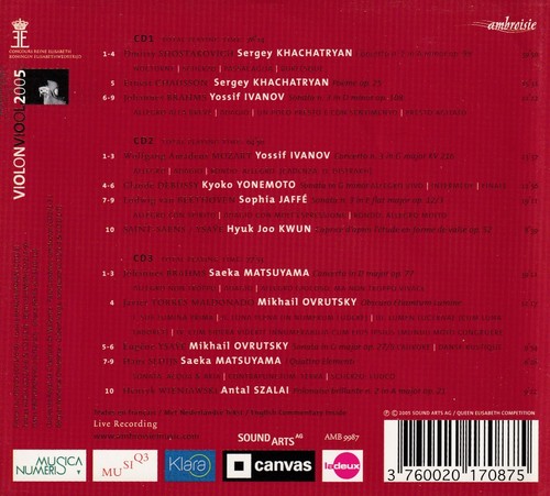 3 CD QUEEN ELISABETH COMPETITION OF BELGIUM VIOLIN 2005 - Imagen 4 de 4