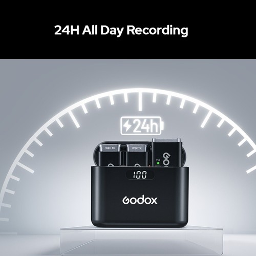 Godox WEC Wireless Lavalier Microphone 2.4G 656FT 8H Compact Microphone-WEC Kit2 - Picture 6 of 11