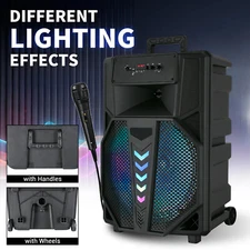 10000W 15" Woofer Portable Bluetooth Party Speaker Heavy Bass Sound Mic FM Stand