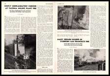 1947 Tacoma Washington Centennial Harina Molino Fuego Fotos Artículo Anuncio Impreso 2 Páginas