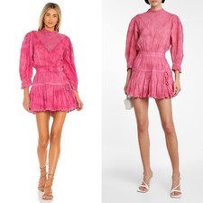 LoveShackFancy Viola Tie-Dye Cotton Minidress Pink Size L