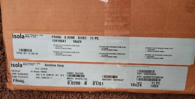 Isola Copper Clad FR406 Laminate Sheets 0.0280 S1/S1 18'' x 24'' 159195 11 pcs New