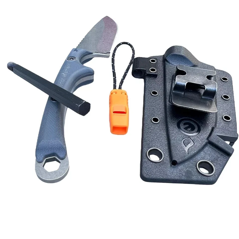 Pluma Scout - Cuchillo de supervivencia de aventura - Espiga completa, afilado de cerámica muesca en V... Foto 2 de 4