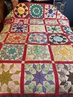Vintage Handmade Quilt Dutch Rose Colorful Queen