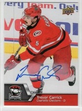 Trevor Carrick 14-15 Upper Deck AHL Signature Auto #39 Charlotte Checkers