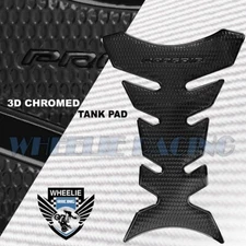 3D FUEL/GAS TANK PAD PROTECTOR DECAL PRO GRIP PERFORATED BLACK+REFLECTIVE EDGE