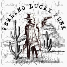 Sublimation Transfer Print Feeling Luck Punk Ready to Press Heat Transfer