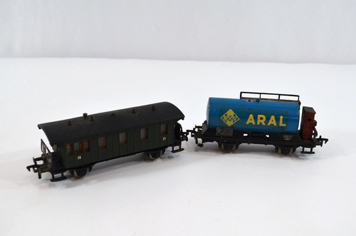 Fleischmann HO Gauge Coach & ARAL Boiler Tank Train Car Lot AS IS