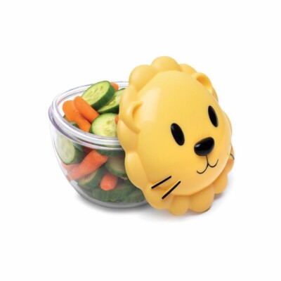 Melii Lion Snap & Go Snack Lunch Container Pod Leak-Proof Air-Tight Travel Clear