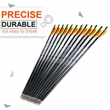  17"  Fiberglass Arrow Crossbow Arrows  OD 8mm Replaceable Tips Archery Practice