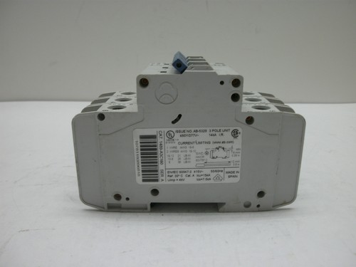 ALLEN BRADLEY 1489-A3C160 SER A CIRCUIT BREAKER 16 AMP 3 POLE 480Y/277V~ - Picture 2 of 8