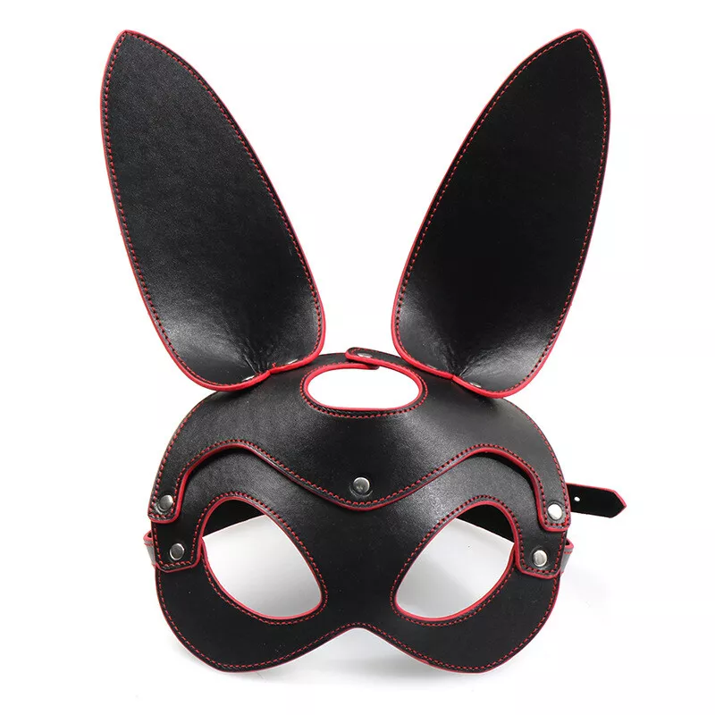 Leather Head Cover, Rabbit Mask Mask Eye Mask Toy Performance Mask Dressing Up - Image 2 of 4