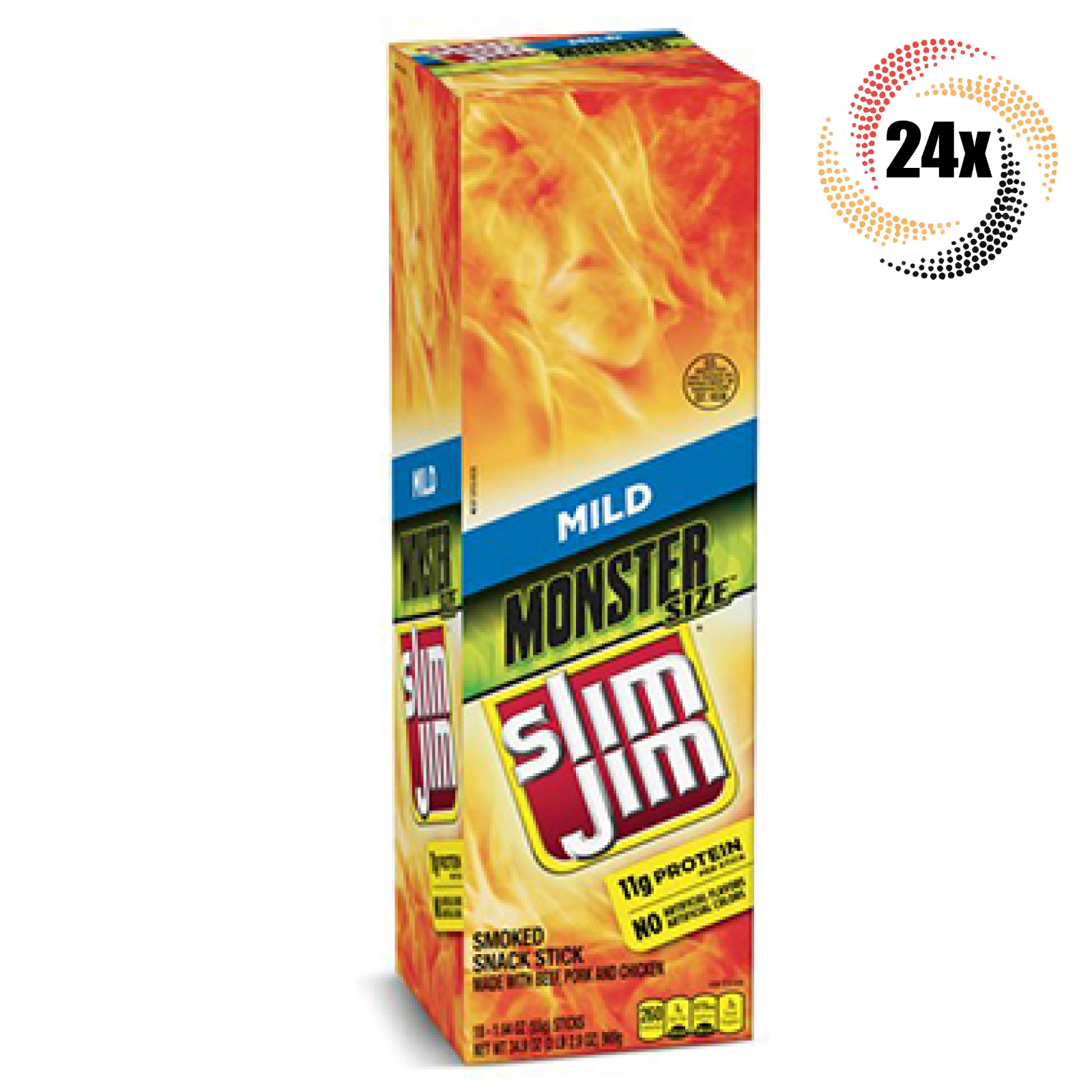 Полная коробка 24x палочек Slim Jim с мягким вкусом Twin Pack Monster Snack Sticks | 1,94 унции