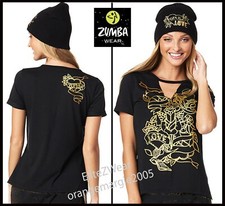 ZUMBA Love Tee Shirt Top Tank Gold Metallic Foil EliteZWear Convention S M L XL