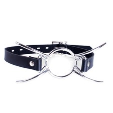 US Bondage Open Mouth Spider Gag Oral O-Ring Fixation Slave PU Leather Belt BDSM