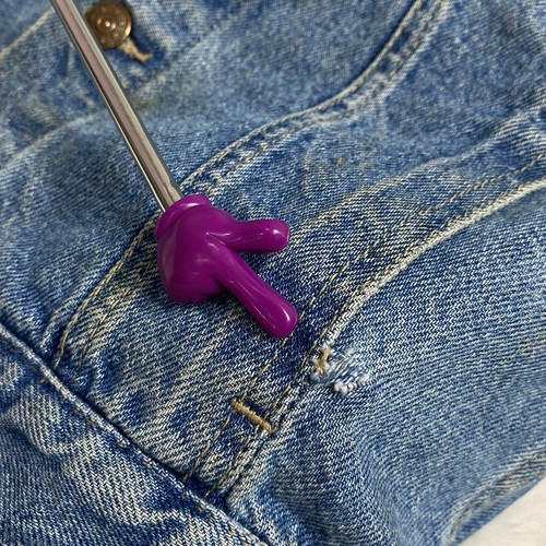 Vintage Denim Trucker Jacket Youth Size L or Adult XS/S Painted Heart *FLAWS - Picture 18 of 23