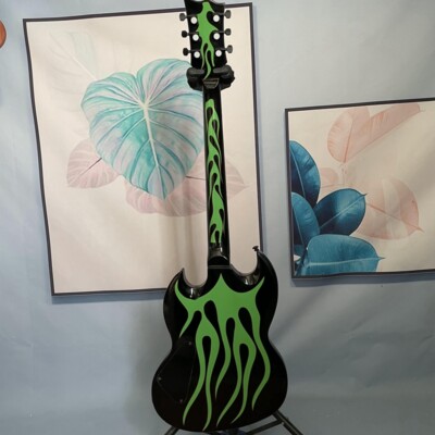 James Hetfield SG Electric Guitar Green Grass Solid Mahogany Body