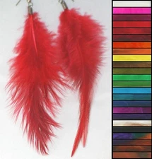 Feather Earrings w/ Tapered Tail  Handmade in USA  E18