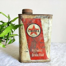 Vintage Caltex Hydraulische Bremse Flüssigkeit Dose Kann Dekorativ Auto T984