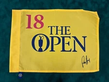 Pádraig Harrington Two-Time Open Champion Signed The Open Golf Pin Flag + Cert