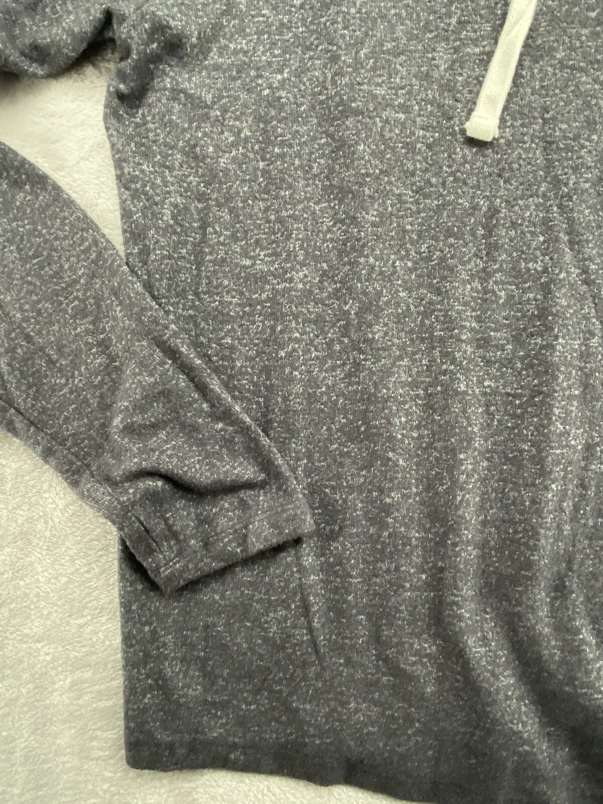 VETEMENTS Felpa con cappuccio Peace Love World donna taglia large grigio erica bianco blocco misto rayon