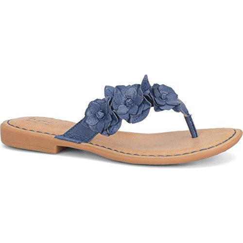 B.O.C Damen-Riemensandale Leder rosabeere Blumen Slipper flache Slipper Größe 10 - Bild 1 von 9